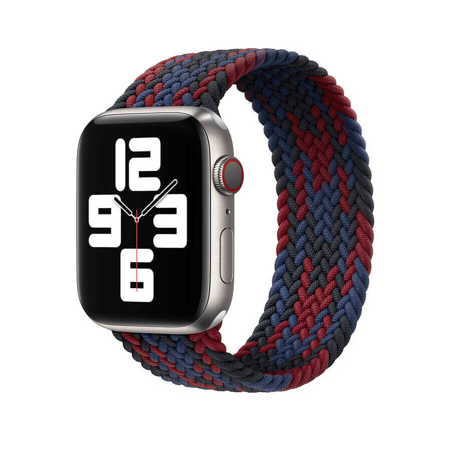 Apple Watch 44mm Wiwu Braided Solo Loop Contrast Color Large Kordon - 5