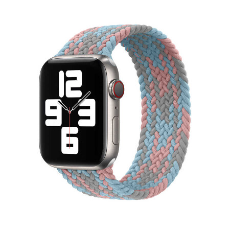 Apple Watch 44mm Wiwu Braided Solo Loop Contrast Color Large Kordon - 2