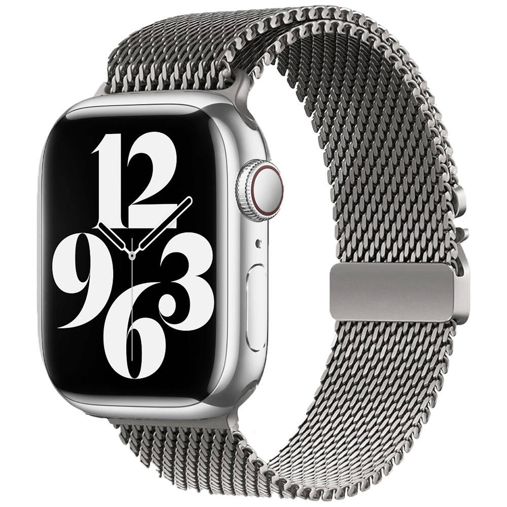 Apple Watch 44mm Zore KRD-121 Metal Hasır Kordon - 15