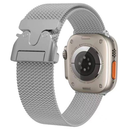 Apple Watch 44mm Zore KRD-25 Metal Hasır Kordon - 8