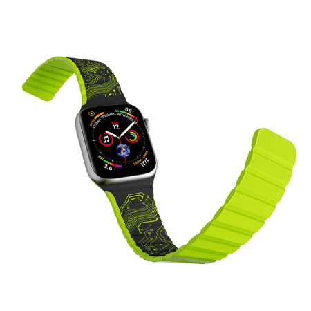 Apple Watch 7 41mm Kordon Youngkit Technology Magnetik Tak Çıkar Silikon Strap Kayış - 6