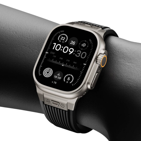 Apple Watch 7 45mm Zore KRD-113 Spor Görünümlü Silikon Kordon - 33