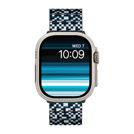 Apple Watch Serisi Uyumlu Aramid Fiber ve Karbon Fiber Pitaka Dreamland ChromaCarbon Serisi Mosaic Universal Kordon - 20