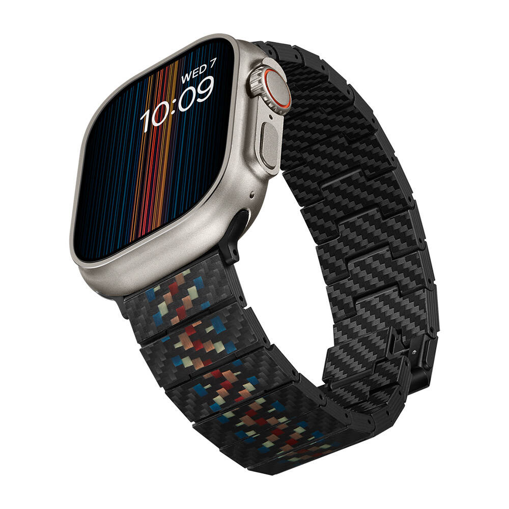 Apple Watch Serisi Uyumlu Aramid Fiber ve Karbon Fiber Pitaka Modern Serisi Rhapsody Universal Kordon - 8