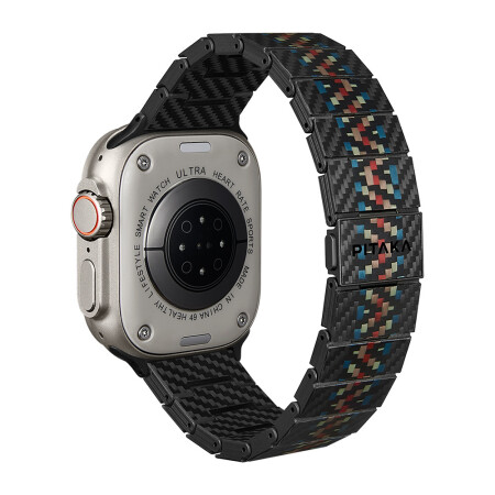 Apple Watch Serisi Uyumlu Aramid Fiber ve Karbon Fiber Pitaka Modern Serisi Rhapsody Universal Kordon - 9