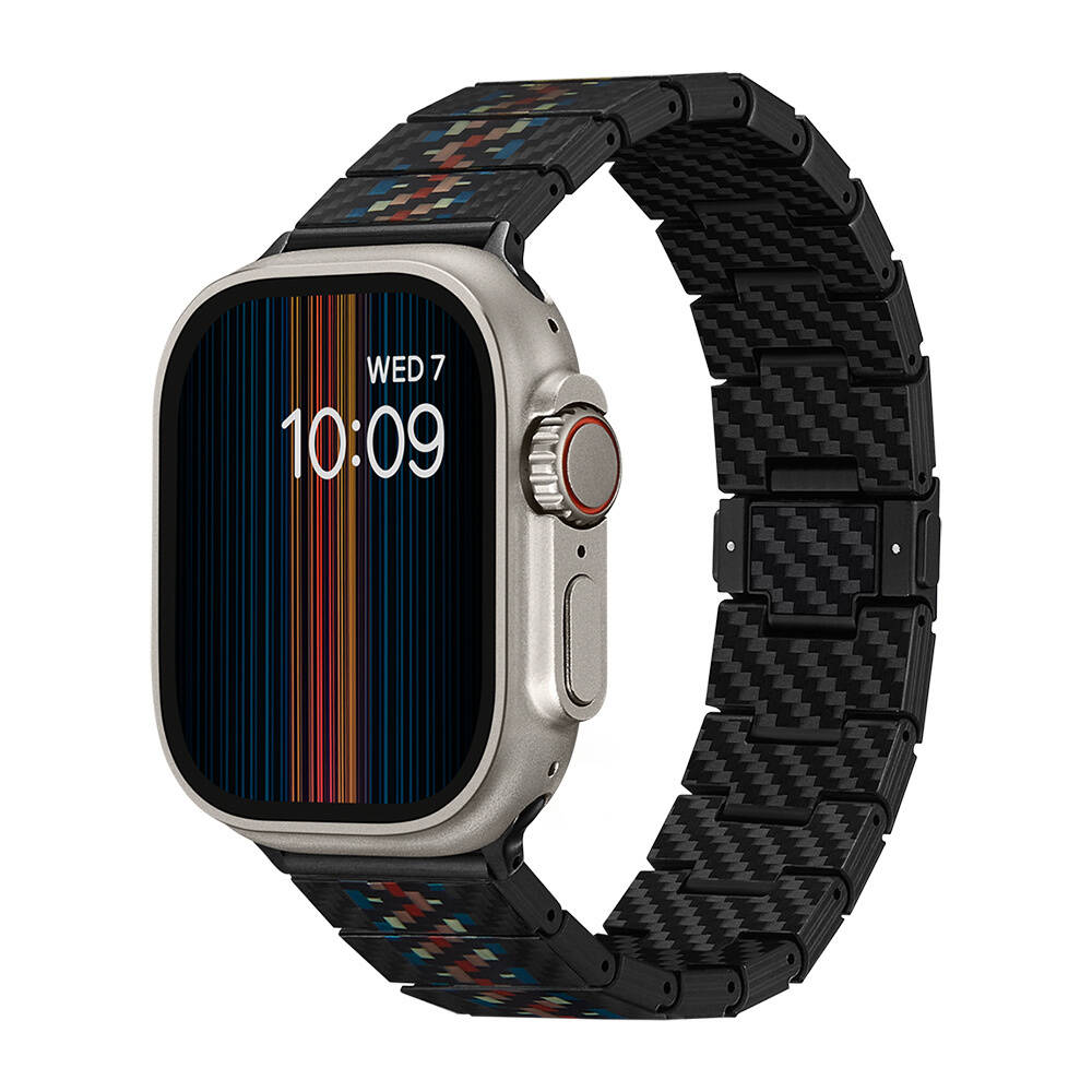 Apple Watch Serisi Uyumlu Aramid Fiber ve Karbon Fiber Pitaka Modern Serisi Rhapsody Universal Kordon - 3