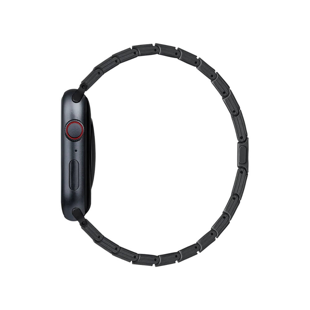 Apple Watch Serisi Uyumlu Karbon Fiber Pitaka Modern Serisi Black-Grey Twill Universal Kordon - 6