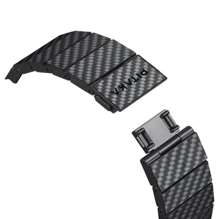 Apple Watch Serisi Uyumlu Karbon Fiber Pitaka Modern Serisi Black-Grey Twill Universal Kordon - 8