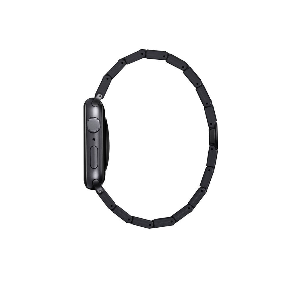 Apple Watch Serisi Uyumlu Karbon Fiber Pitaka Retro Serisi Black-Grey Twill Universal Kordon - 13