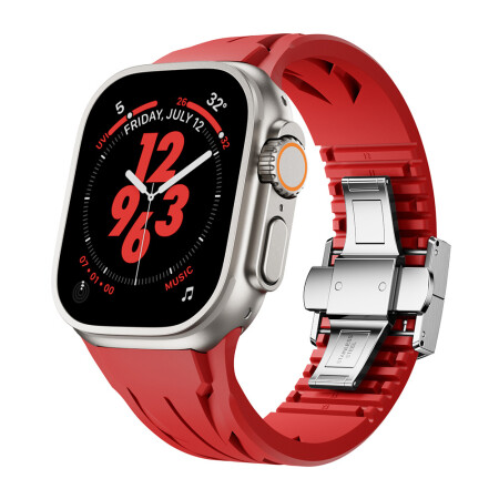 Apple Watch Ultra 49mm KRD-127 Metal Tokalı Silikon Kordon - 9