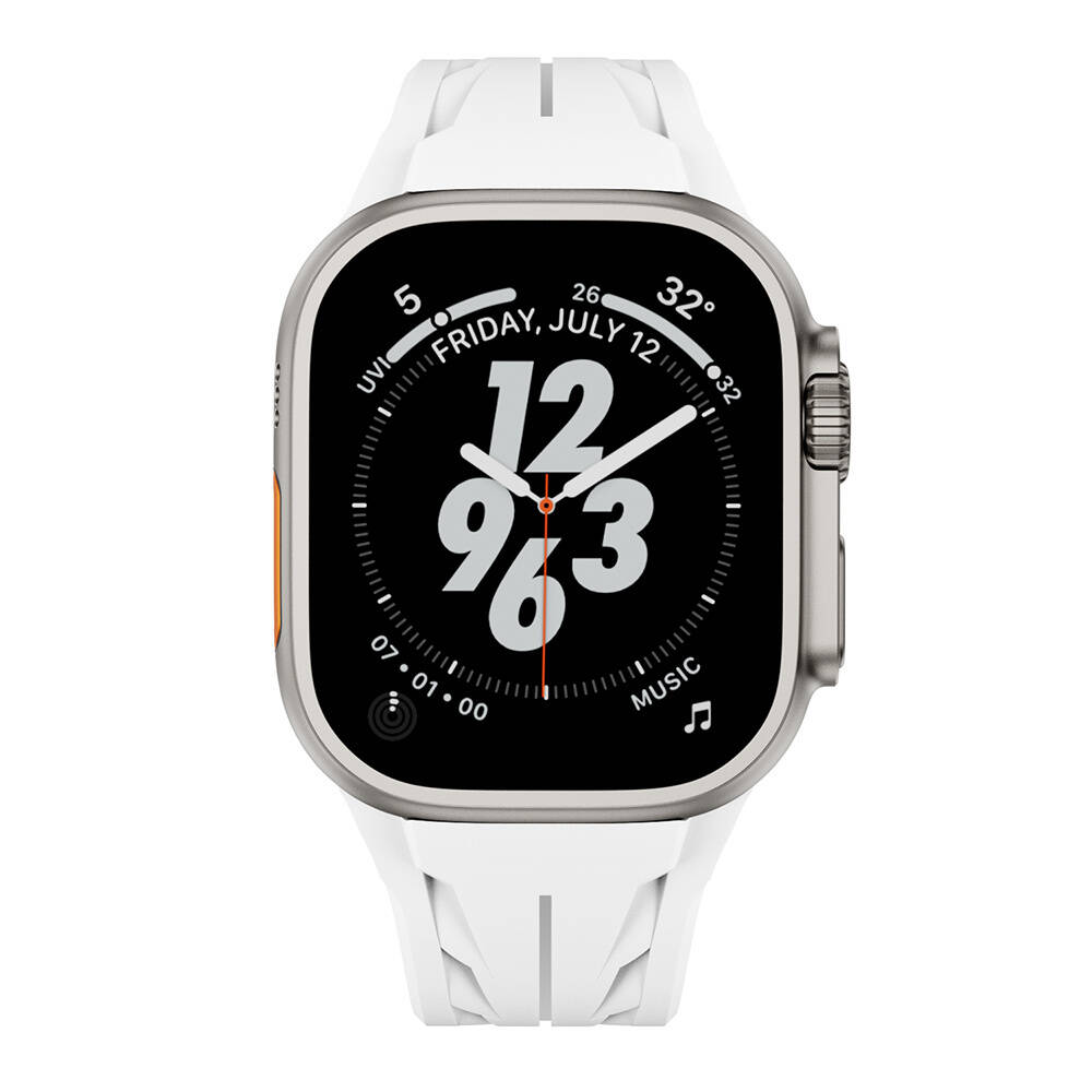 Apple Watch Ultra 49mm KRD-127 Metal Tokalı Silikon Kordon - 19