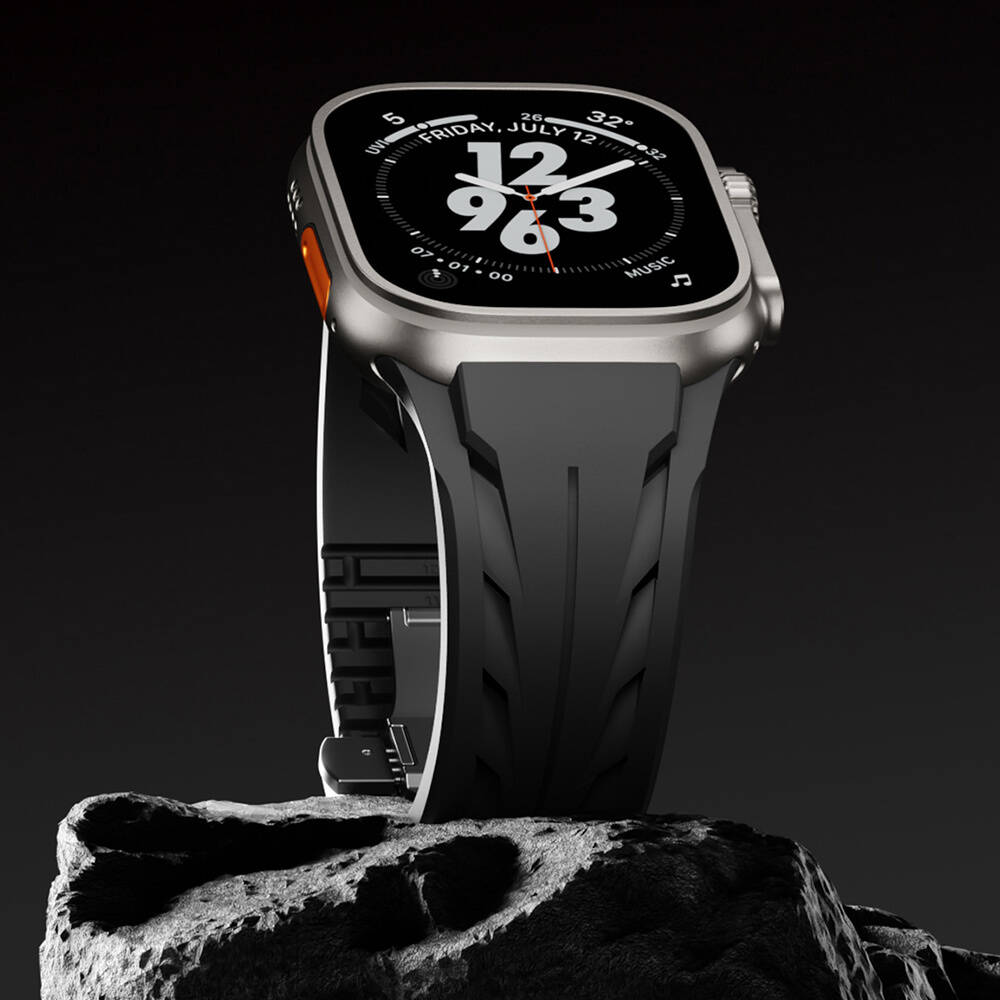 Apple Watch Ultra 49mm KRD-127 Metal Tokalı Silikon Kordon - 26