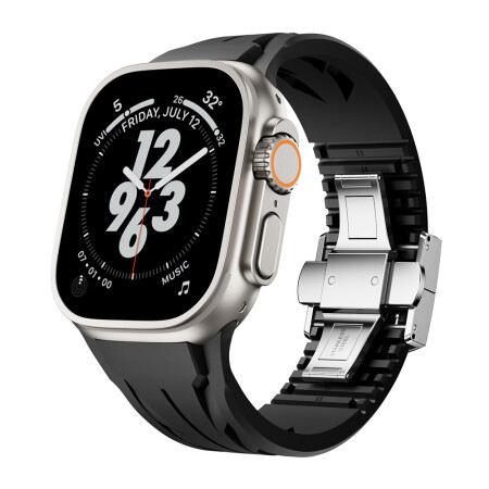 Apple Watch Ultra 49mm KRD-127 Metal Tokalı Silikon Kordon - 7