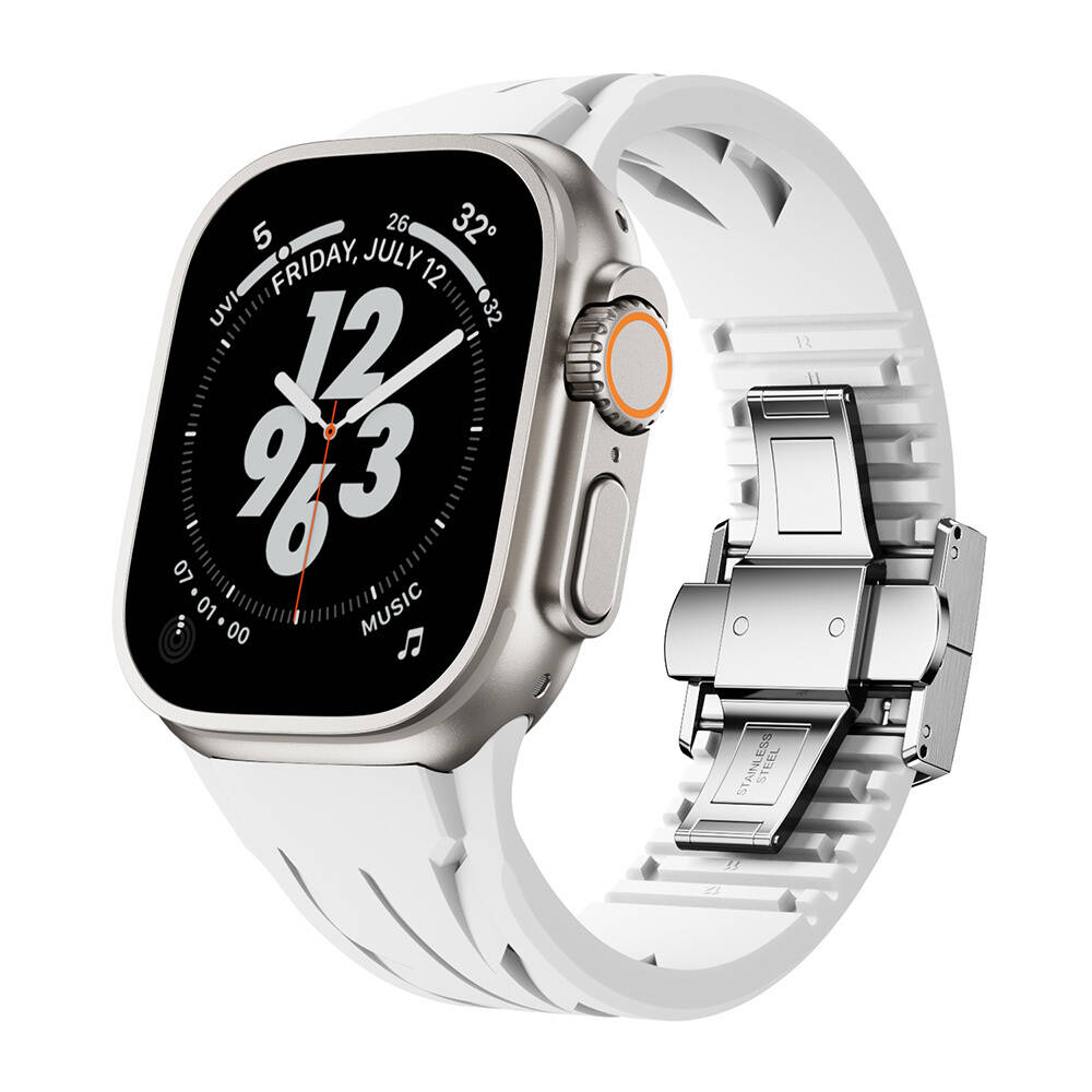 Apple Watch Ultra 49mm KRD-127 Metal Tokalı Silikon Kordon - 5