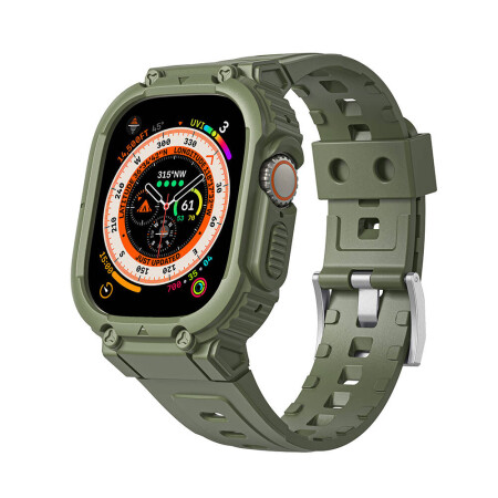 Apple Watch Ultra 49mm Wiwu Wi-WB014 Armor Serisi 2in1 Sert PC Kasa Koruyuculu Silikon Kordon - 3