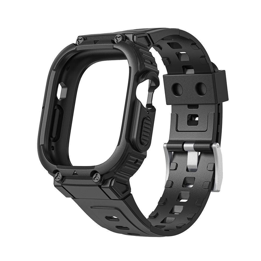 Apple Watch Ultra 49mm Wiwu Wi-WB014 Armor Serisi 2in1 Sert PC Kasa Koruyuculu Silikon Kordon - 4