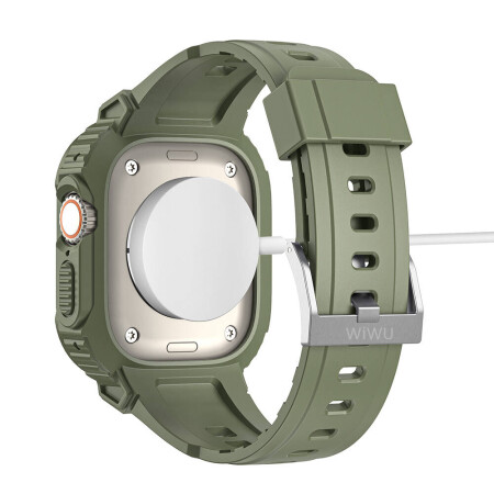 Apple Watch Ultra 49mm Wiwu Wi-WB014 Armor Serisi 2in1 Sert PC Kasa Koruyuculu Silikon Kordon - 16