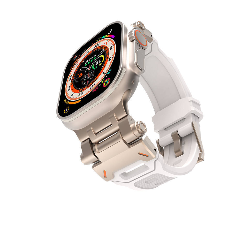 Apple Watch Ultra 49mm Zore KRD-108 Metal Başlıklı Silikon Kordon - 17