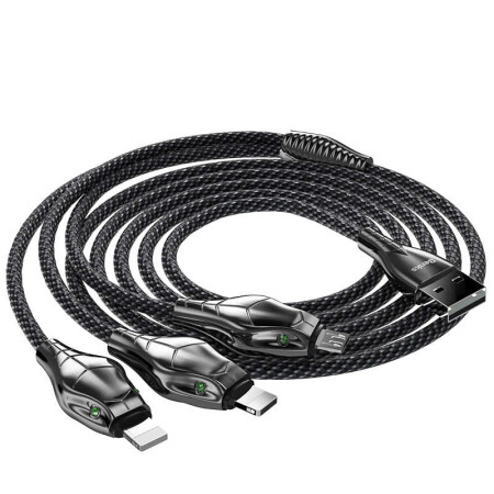 Benks D27 3 in 1 Snake Lightning+Lightning+Micro Kablo 1.5M - 2