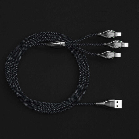 Benks D27 3 in 1 Snake Lightning+Micro+Type-C Kablo 1.5M - 1