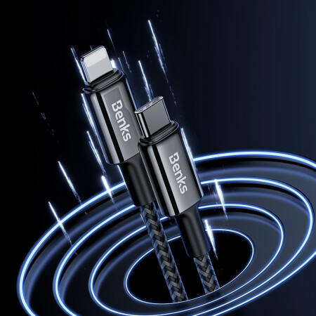 Benks D43 Type-C to Lightning PD Hızlı Şarj ve Data Kablo 480Mbps 1.2 Metre - 5