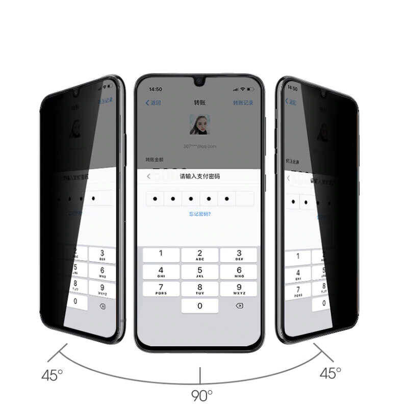 Galaxy A01 Zore New 5D Privacy Temperli Ekran Koruyucu - 5