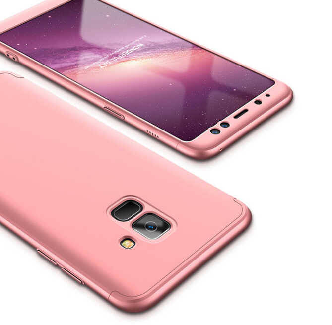 Galaxy A8 2018 Kılıf Zore 360 3 Parçalı Rubber Kapak - 5