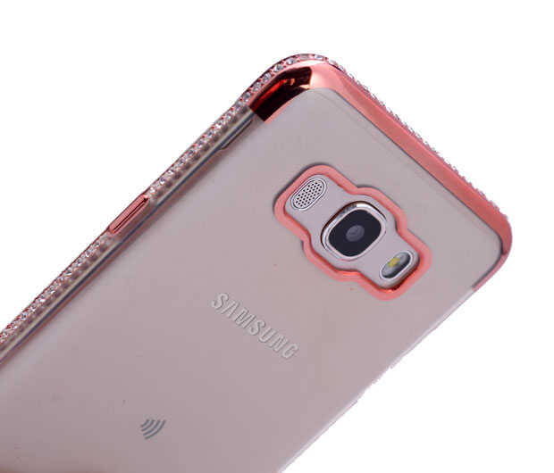 Galaxy J5 2016 Kılıf Zore Kenarı Tek Sıra Taşlı Silikon - 7