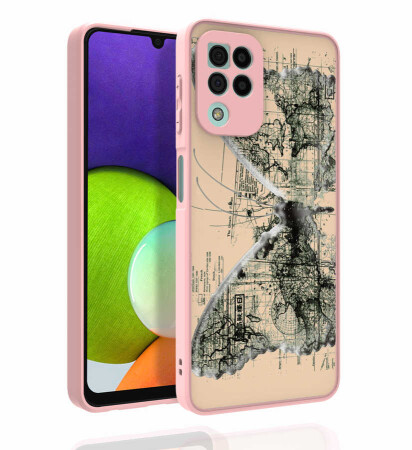 Galaxy M22 Kılıf Desenli Kamera Korumalı Parlak Zore Nora Kapak - 9