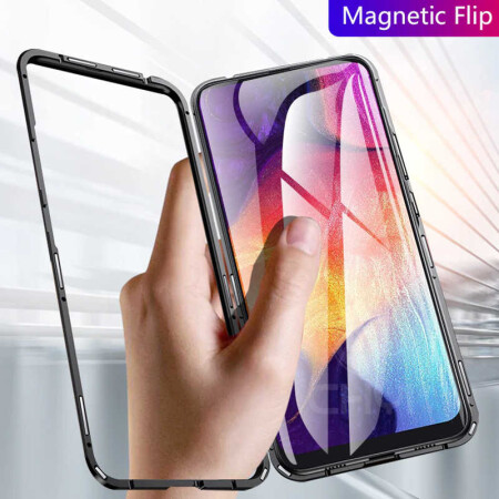 Galaxy M30 Kılıf Zore Devrim Mıknatıslı Cam Kapak - 8