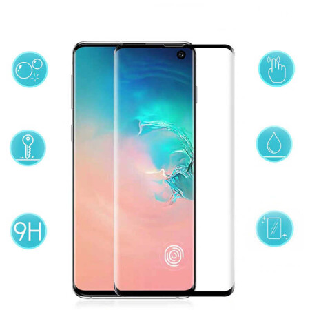 Galaxy S10 Plus Zore Kavisli Full Yapışkanlı Cam Ekran Koruyucu - 5