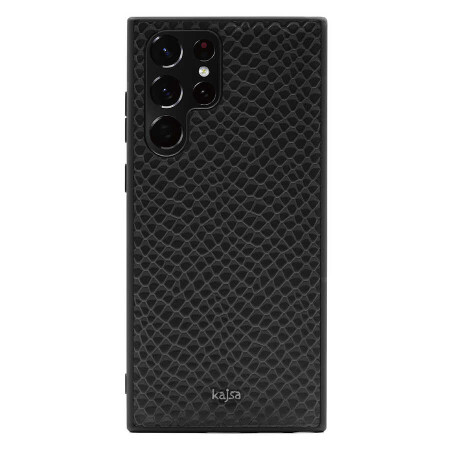 Galaxy S22 Ultra Kılıf ​Kajsa Pearl Pattern Hakiki Deri Kapak - 5