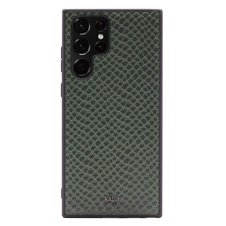 Galaxy S22 Ultra Kılıf ​Kajsa Pearl Pattern Hakiki Deri Kapak - 3