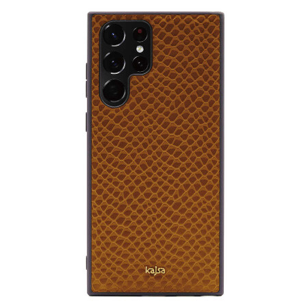 Galaxy S22 Ultra Kılıf ​Kajsa Pearl Pattern Hakiki Deri Kapak - 1