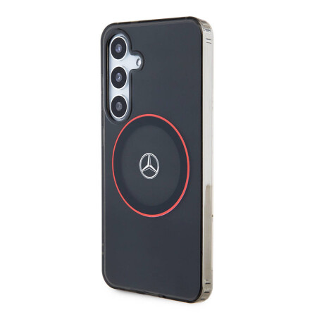 Galaxy S24 Kılıf Mercedes Benz Orjinal Lisanslı Magsafe Şarj Özellikli IML Yıldız Logolu Red Ring Kapak - 3