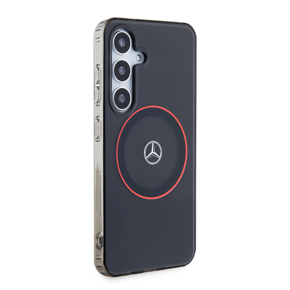 Galaxy S24 Kılıf Mercedes Benz Orjinal Lisanslı Magsafe Şarj Özellikli IML Yıldız Logolu Red Ring Kapak - 4