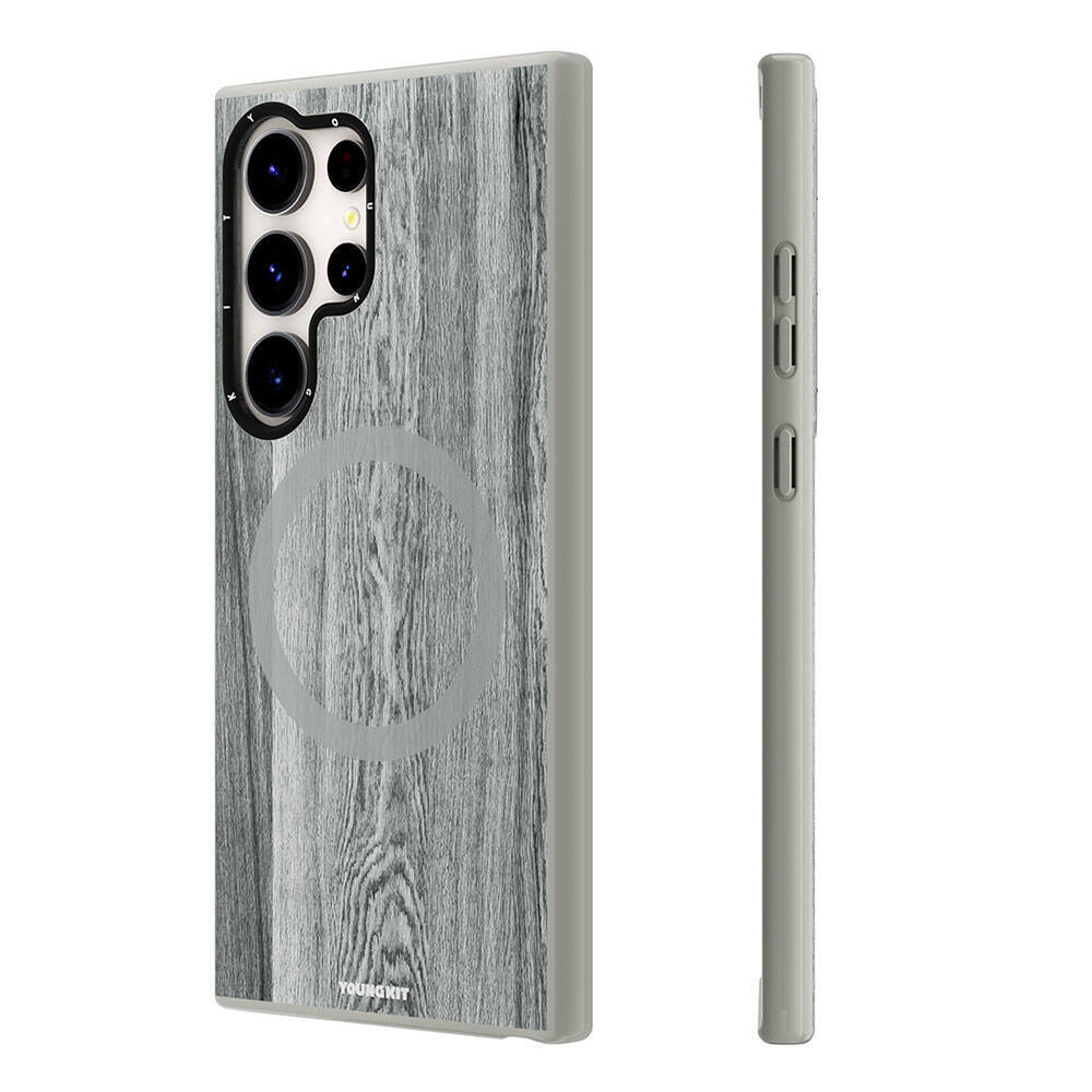 Galaxy S24 Ultra Kılıf Magsafe Şarj Özellikli Sararmaya Dayanıklı Youngkit Wood Forest Serisi Kapak - 5