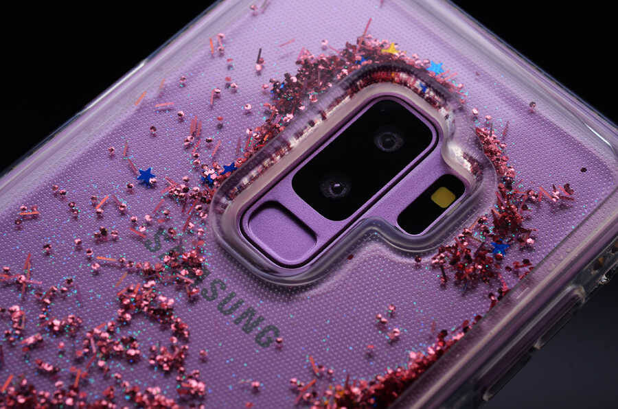 Galaxy S9 Plus Kılıf Zore Sıralı Taşlı Sıvılı Silikon - 6