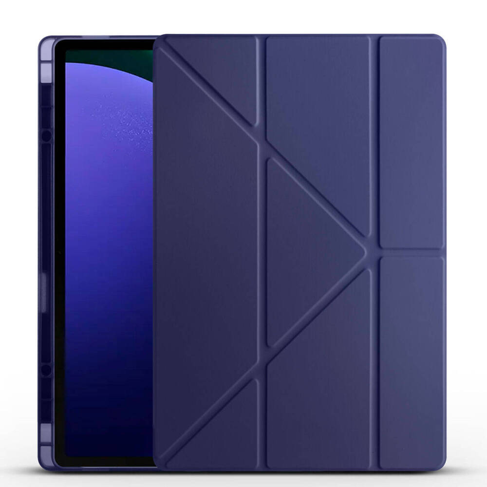 Galaxy Tab S10 Ultra Kılıf Zore Tri Folding Kalem Bölmeli Standlı Kılıf - 3