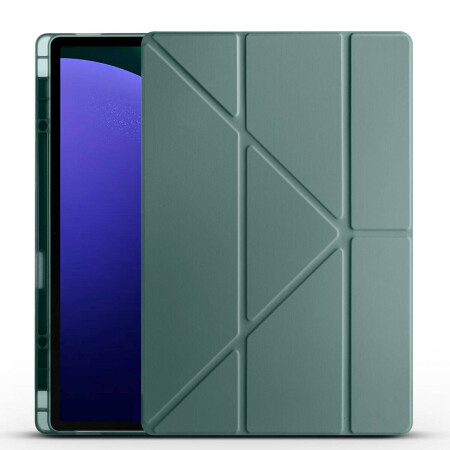 Galaxy Tab S10 Ultra Kılıf Zore Tri Folding Kalem Bölmeli Standlı Kılıf - 1