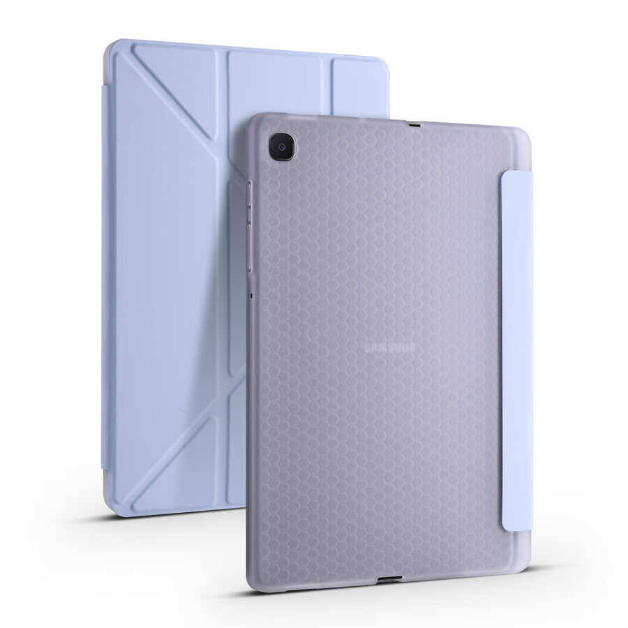 Galaxy Tab S6 Lite P610 Kılıf Zore Tri Folding Kalem Bölmeli Standlı Kılıf - 9