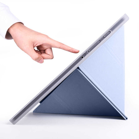Galaxy Tab S6 Lite P610 Kılıf Zore Tri Folding Kalem Bölmeli Standlı Kılıf - 10