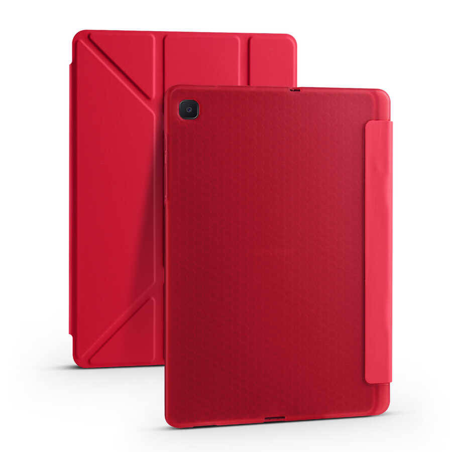 Galaxy Tab S6 Lite P610 Kılıf Zore Tri Folding Kalem Bölmeli Standlı Kılıf - 7