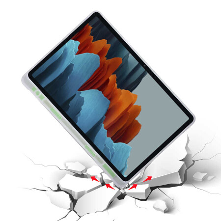 Galaxy Tab S7 T870 Kılıf Zore Tri Folding Kalem Bölmeli Standlı Kılıf - 33