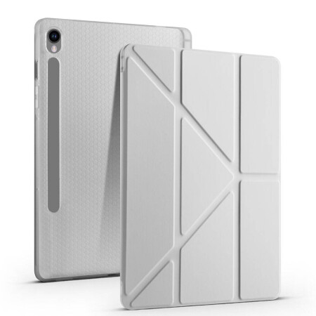 Galaxy Tab S9 FE Kılıf Zore Tri Folding Kalem Bölmeli Standlı Kılıf - 12