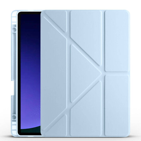 Galaxy Tab S9 FE Kılıf Zore Tri Folding Kalem Bölmeli Standlı Kılıf - 8