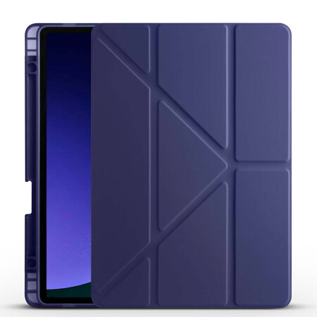 Galaxy Tab S9 FE Kılıf Zore Tri Folding Kalem Bölmeli Standlı Kılıf - 6