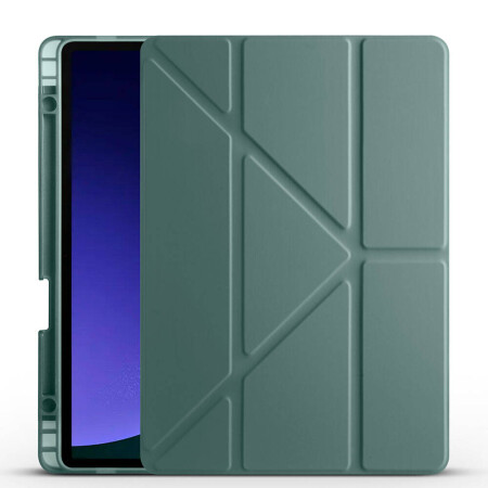 Galaxy Tab S9 FE Kılıf Zore Tri Folding Kalem Bölmeli Standlı Kılıf - 4