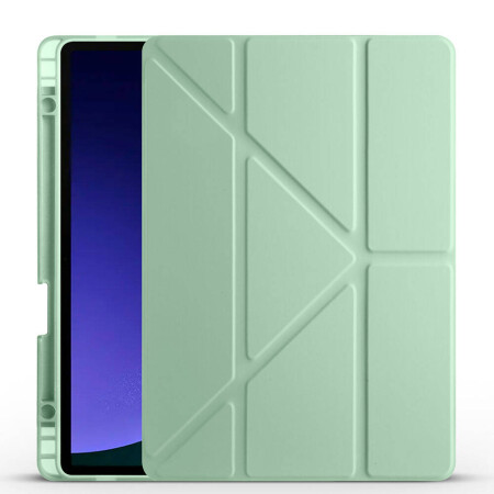 Galaxy Tab S9 FE Kılıf Zore Tri Folding Kalem Bölmeli Standlı Kılıf - 2