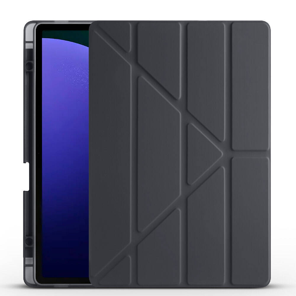 Galaxy Tab S9 FE Plus Kılıf Zore Tri Folding Kalem Bölmeli Standlı Kılıf - 11